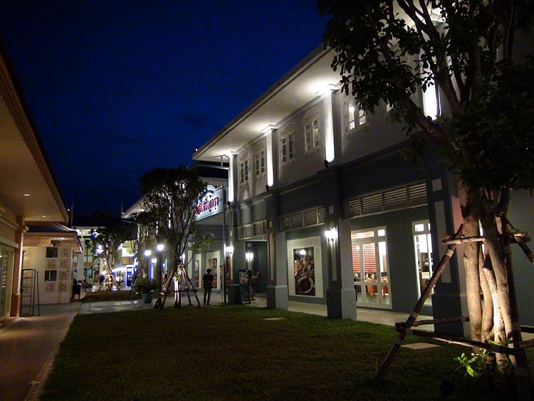 A view of one of the many new buildings, constructed in the style of the early 20th century. Asiatique The Riverfront, Bangkok