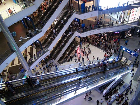 Looking down from the 3rd floor at Terminal 21, Bangkok