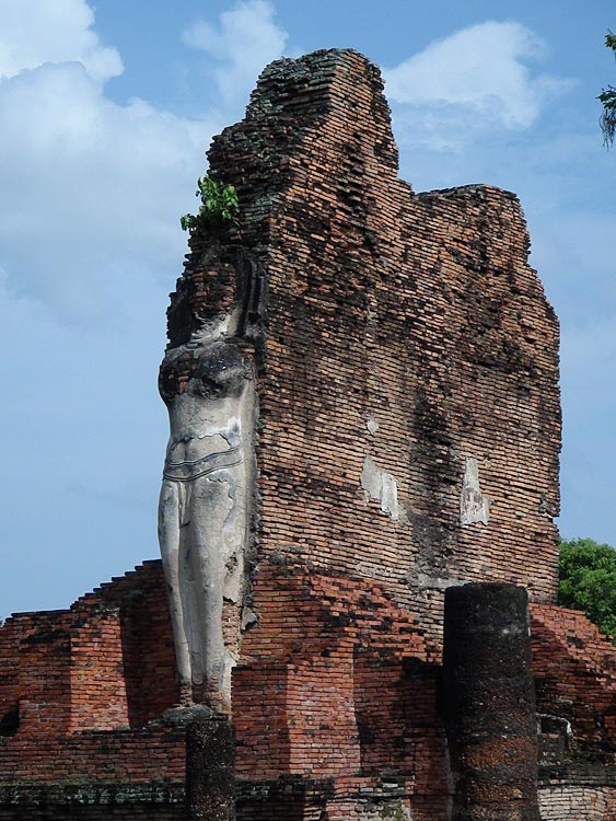 Standing Buddha and Mandapa at Wat Phra Phai Luang, Sukhothai